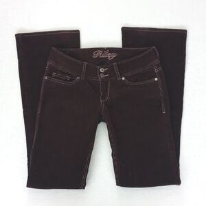 Rich Chocolate Brown Corduroy Boot Cut Flare Leg Jeans 1/2 R